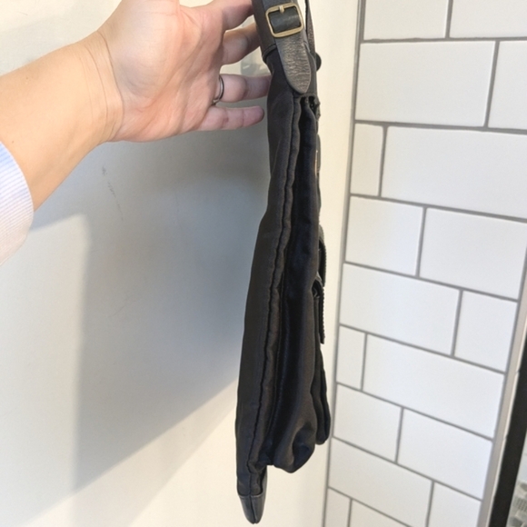 Lauren Ralph Lauren Black Nylon Leather Trim Tote Bag - Picture 6 of 13